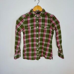 Patagonia Women’s Fjord Flannel Green Magenta Plaid Button-Down Shirt | 4
